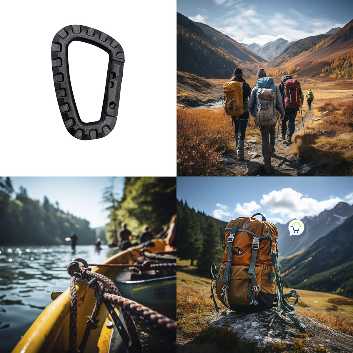 Miniatura 4 de Mosqueton x3 De Plastico Llavero MK-006